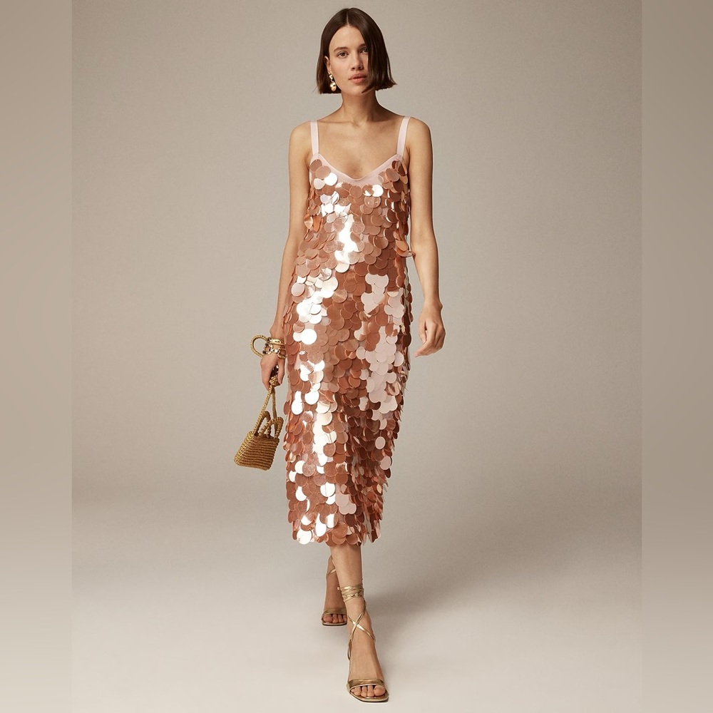 NWT J.crew Collection circle-sequin midi dress